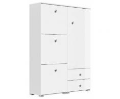 Schuhschrank Comfort 3 Klappen 20 Paar 105x142 cm Weiss-Weiss Hgl