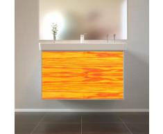 Badmöbel Wooden Leucht-Front Esche Holz mit Villeroy & Boch Waschbecken 80cm