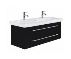 Badmöbel mit Keramag IT! Waschbecken 130 cm Doppel schwarz seidenglanz
