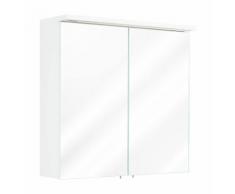 Spiegelschrank 66x64,4x16,6cm mit integrierter LED Lichtleiste weiß hochglanz
