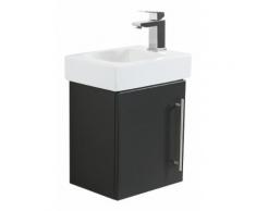 Badmöbel mit Geberit Icon Waschbecken 38 cm rechts anthrazit seidenglanz
