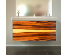 Badmöbel Wooden Leucht-Front Nussbaum Holz mit Villeroy & Boch Waschbecken 100cm