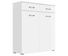 Schuhkommode Emotion 2 Türen 16 Paar 105x117 cm Weiss-Weiss Hgl