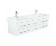 Badmöbel Milano XL 172 cm Doppelwaschbecken Badunterschrank Weiss hochglanz