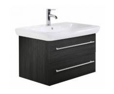 Badmöbel mit Geberit IT! Waschbecken 80 cm anthrazit gemasert