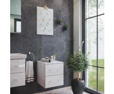 Kombi: Seitenschrank Cube, Regal-Panel 3 Glasböden weiß hochglanz