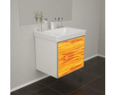 Badmöbel Wooden Leucht-Front Esche Holz mit Villeroy & Boch Waschbecken 55cm