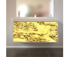 Badmöbel Wooden Leucht-Front Vogelauge Holz + Villeroy & Boch Waschbecken 100cm