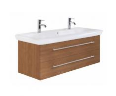 Badmöbel mit Keramag IT! Waschbecken 130 cm Doppel eiche hell