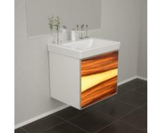 Badmöbel Wooden Leucht-Front Nussbaum Holz mit Villeroy & Boch Waschbecken 60cm