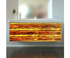 Badmöbel Wooden Leucht-Front Apfel Holz mit Villeroy & Boch Waschbecken 130cm