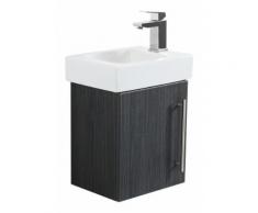 Badmöbel mit Geberit Icon Waschbecken 38 cm rechts anthrazit gemasert