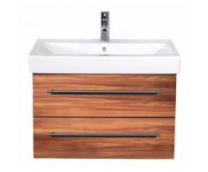 Badmöbel mit Geberit Icon Waschbecken 75 cm walnuss seidenglanz