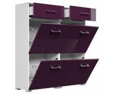 Schuhschrank Emotion 4 Klappen 16 Paar 105x114 cm Weiss-Brombeer
