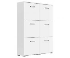 Schuhschrank Emotion 6 Klappen 24 Paar 105x142 cm Weiss- Weiss Hgl