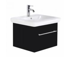 Badmöbel mit Geberit IT! Waschbecken 60 cm 1 Schublade schwarz seidenglanz
