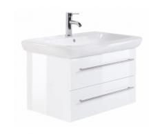 Badmöbel mit Geberit IT! Waschbecken 80 cm weiss hochglanz