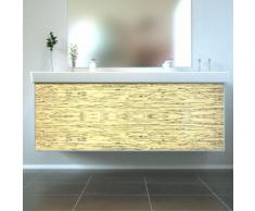 Badmöbel Wooden Leucht-Front Birke mit Villeroy & Boch Doppelwaschbecken 130cm