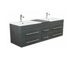 Badmöbel Milano XL 172cm Doppel- Waschtisch anthrazit gemasert