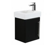 Badmöbel mit Geberit Icon Waschbecken 38 cm rechts schwarz seidenglanz