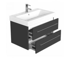 Badmöbel mit Geberit Icon Waschbecken 75 cm anthrazit seidenglanz