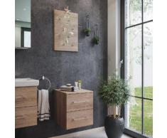 Kombi: Seitenschrank Cube, Regal-Panel 3 Glasböden eiche hell seidenglanz