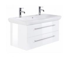 Badmöbel mit Keramag IT! Waschbecken 100 cm Doppel weiss hochglanz