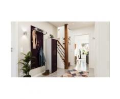 Garderobe Set 056 Digora 2 tlg Schuhschrank 3 Klappen 12 Paar Weiss-Brombeer