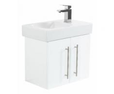 Badmöbel mit Geberit Icon Waschbecken XS 53 cm rechts weiss hochglanz