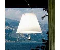 Luceplan Costanza D13 sa.s. Pendelleuchte mit Zug Ø 40 H: 100/250 cm, aluminium/weiß 1D13NSA20020+1D13001NT002, EEK: A++