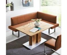 Niehoff CORA Eckbank links B: 1930 H: 900 T: 1430 mm, edelstahl gebürstet/cognac 0309-02-986