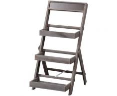 welltime Badregal, Breite 37 cm, Blumentreppe, 3 Ablagen, aus Massivholz grau Badregale Regale Badregal