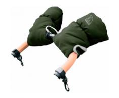 Heitmann Felle Kinderwagen-Handwärmer Eisbärchen, Handmuff für den Kinderwagen, Handschuhe mit praktischen Druckknöpfen zur Befestigung, warm und weich grün Kinder Zubehör Kinderwagen Buggies