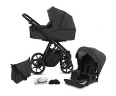 Knorrbaby Kombi-Kinderwagen Luzon Black Edition, Schiefer, 15 kg, Gestell faltbar; Made in Europe; Kinderwagen grau Kinder Kombikinderwagen Buggies