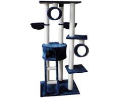 SILVIO design Kratzbaum Merlin, hoch, BxTxH: 80x50x168 cm blau Kratz- Kletterbäume Katze Tierbedarf