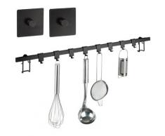 WENKO Hakenleiste Turbo-Loc Gala, mit 8 Haken, Länge 60 cm schwarz Ständer, Halterungen Haken Aufbewahrung Ordnung Wohnaccessoires
