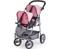 Bayer Puppen-Zwillingsbuggy rosa/grau rosa Kinder Ab 3-5 Jahren Altersempfehlung