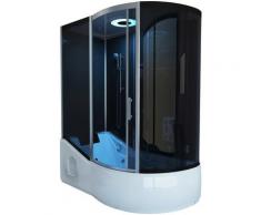 HOME DELUXE Dampfdusche ALL IN - 4 in 1, Dampfdusche/Wanne/Whirlpool/Sauna schwarz Duschkabinen Duschen Bad Sanitär