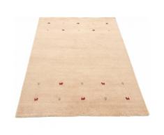 carpetfine Wollteppich Gabbeh Uni, rechteckig, 15 mm Höhe, reine Wolle, handgewebt, Tiermotiv, Wohnzimmer beige Wohnzimmerteppiche Teppiche nach Räumen