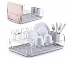 Zeller Present Geschirrständer, (Set, 3 tlg.), mit Halterung für Schneidebretter, Maße ca.: 43,5x35x19 cm grau Geschirrständer Küchenaccessoires Wohnaccessoires
