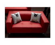 COLLECTION AB 2-Sitzer, mit 2 lustigen Hunde-Zierkissen, frei im Raum stellbar rot 2-Sitzer Sofas Einzelsofas Couches