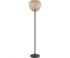 EGLO Stehlampe Dembleby, E27, Holzkorb geflochten, Natur, Vintage, Hygge, 1-flammig beige Lampen und Leuchten Wohnzimmer Landhaus Charme