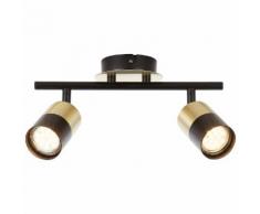 Brilliant Leuchten Maribel Spotrohr 2flg messing gebürstet/schwarz braun Deckenleuchten SOFORT LIEFERBARE Lampen