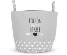 Franz Müller Flechtwaren Wäschebox Follow your Heart grau Wäschetonnen Wäschekörbe Wäschetruhen Badmöbel Wäschesammler