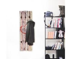 Artland Garderobenpaneel Vintage Hintergrund Holzwand mit Herz, platzsparende Wandgarderobe aus Holz 5 Haken, geeignet für kleinen, schmalen Flur, Flurgarderobe beige Garderobenpaneele Garderoben