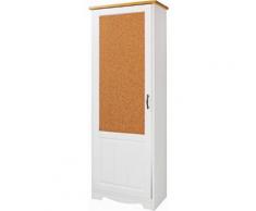 Home affaire Dielenschrank Trinidad mit praktischer Pinnwand Breite 69 cm, weiß, weiß/honigfarben