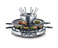 Severin Raclette und Fondue-Set RG 2348, 8 Raclettepfännchen, 1900 Watt silberfarben Küchenkleingeräte Haushaltsgeräte