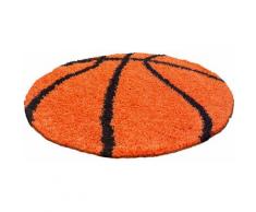 Ayyildiz Kinderteppich Fun 6002, rund, 30 mm Höhe, Motiv Basketball, Kinder- und Jugendzimmer orange Kinder Bunte Kinderteppiche Teppiche