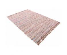 carpetfine Teppich Kelim Chindi, rechteckig, 6 mm Höhe, Flachgewebe Wendeteppich mit Fransen, Wohnzimmer braun Wohnzimmerteppiche Teppiche nach Räumen
