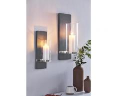 BLOMUS Wandkerzenhalter FINCA, Kerzen-Wandleuchter, Kerzenhalter, Kerzenleuchter hängend, Wanddeko schwarz Wanddekoration Deko Wohnaccessoires